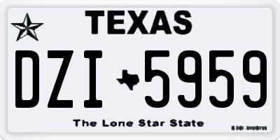 TX license plate DZI5959