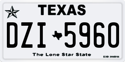 TX license plate DZI5960