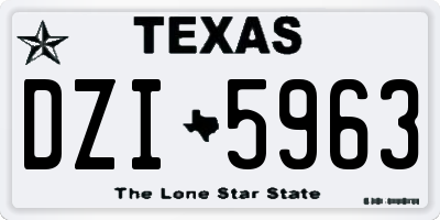 TX license plate DZI5963