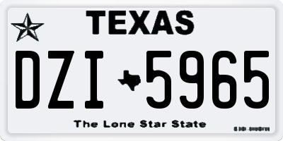 TX license plate DZI5965