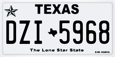 TX license plate DZI5968