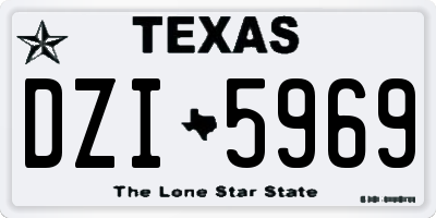 TX license plate DZI5969