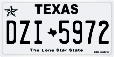 TX license plate DZI5972