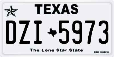 TX license plate DZI5973