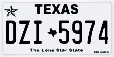 TX license plate DZI5974