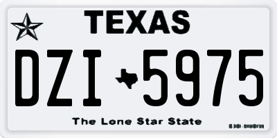 TX license plate DZI5975