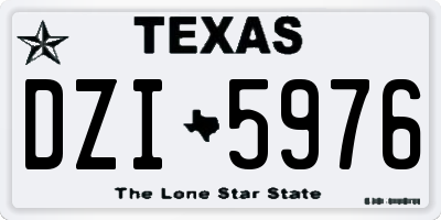 TX license plate DZI5976
