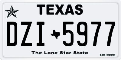 TX license plate DZI5977