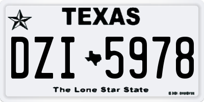 TX license plate DZI5978