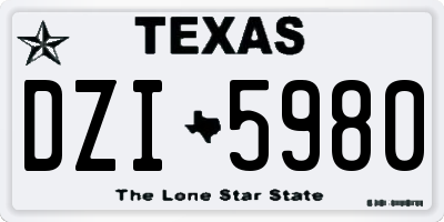 TX license plate DZI5980