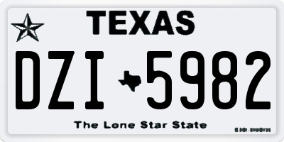 TX license plate DZI5982