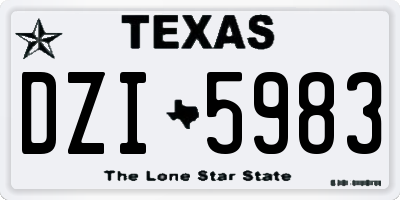 TX license plate DZI5983