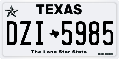 TX license plate DZI5985