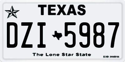 TX license plate DZI5987