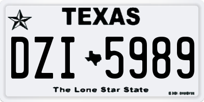 TX license plate DZI5989