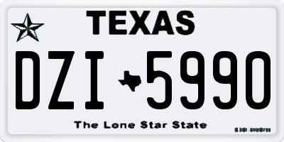 TX license plate DZI5990