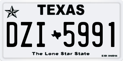 TX license plate DZI5991