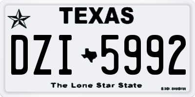 TX license plate DZI5992