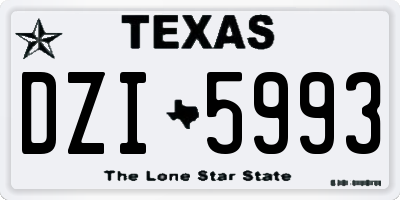 TX license plate DZI5993