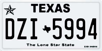 TX license plate DZI5994