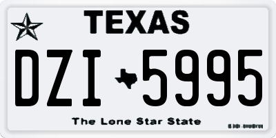 TX license plate DZI5995