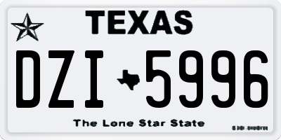 TX license plate DZI5996