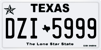 TX license plate DZI5999