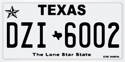 TX license plate DZI6002
