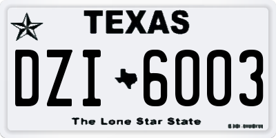 TX license plate DZI6003