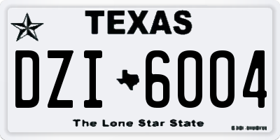 TX license plate DZI6004