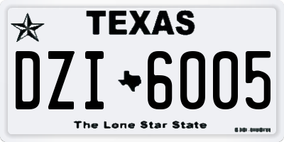 TX license plate DZI6005