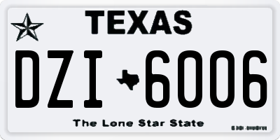 TX license plate DZI6006