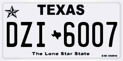 TX license plate DZI6007