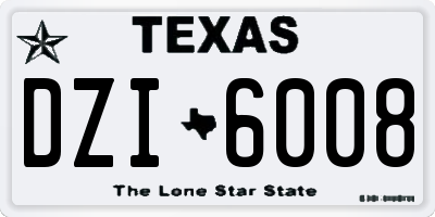 TX license plate DZI6008