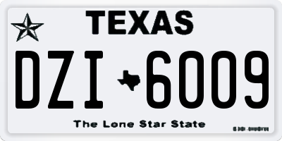 TX license plate DZI6009