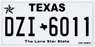 TX license plate DZI6011