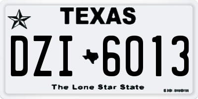 TX license plate DZI6013