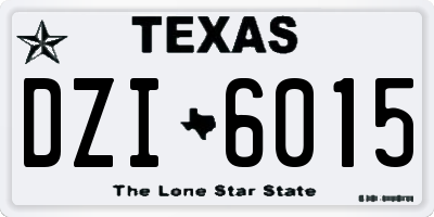 TX license plate DZI6015