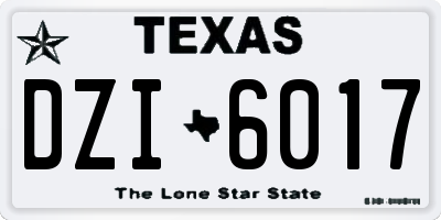 TX license plate DZI6017