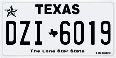 TX license plate DZI6019