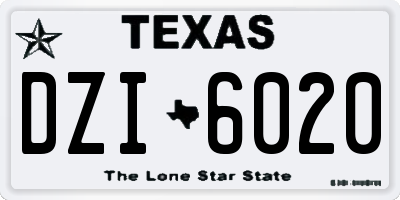 TX license plate DZI6020