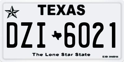 TX license plate DZI6021