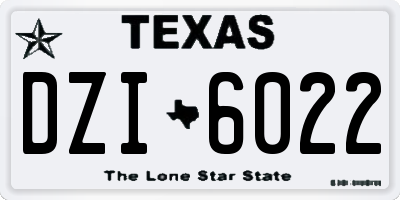 TX license plate DZI6022