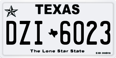 TX license plate DZI6023