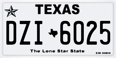 TX license plate DZI6025