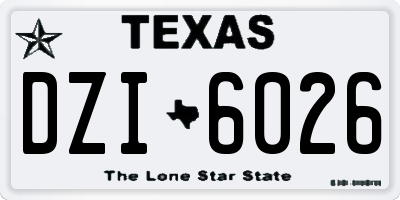 TX license plate DZI6026