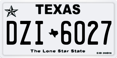TX license plate DZI6027