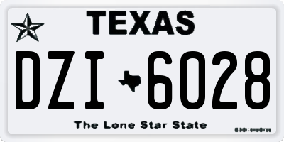 TX license plate DZI6028