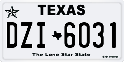 TX license plate DZI6031
