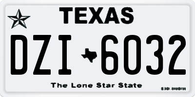 TX license plate DZI6032